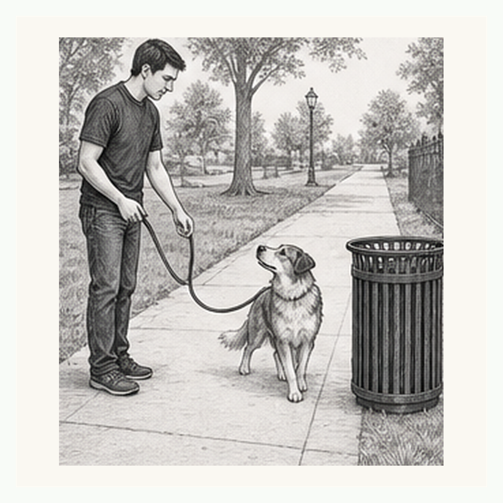 Detailed sketch demonstrating Leash Pressure Escape Skill