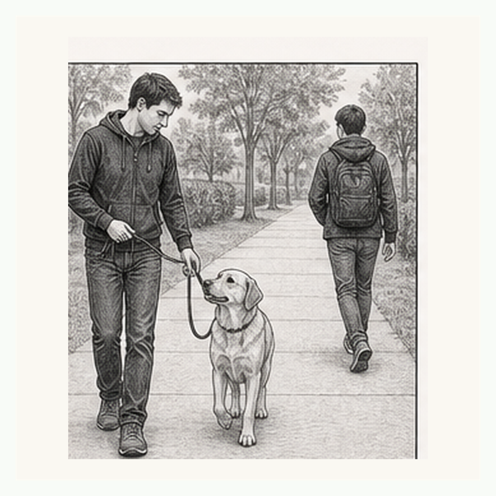 Detailed sketch demonstrating Multi-Dog Pass-By Pattern