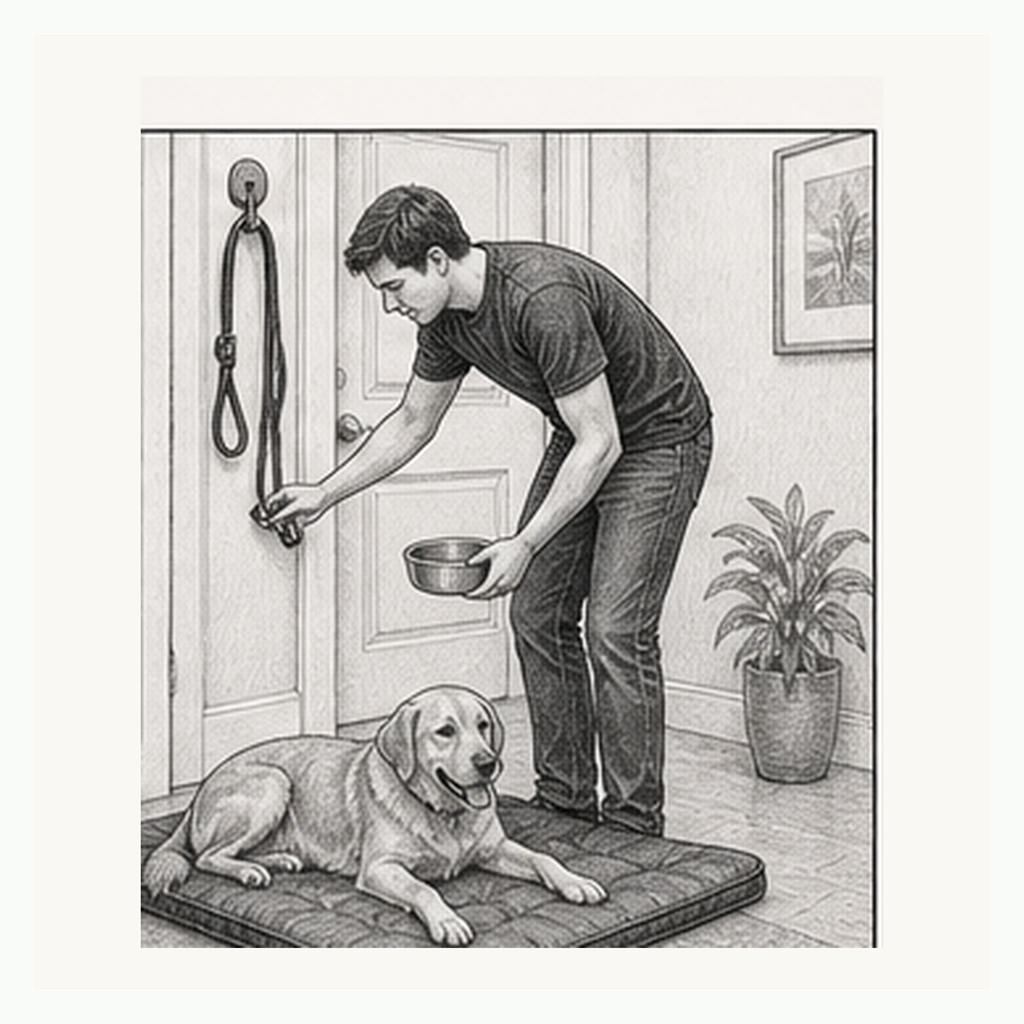 Sketch demonstrating Quiet Crate or Bed Entry