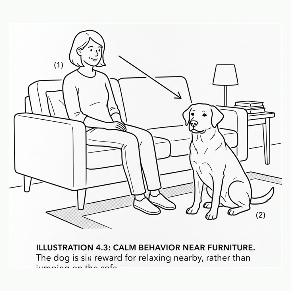 Sketch demonstrating Calm Around the Couch