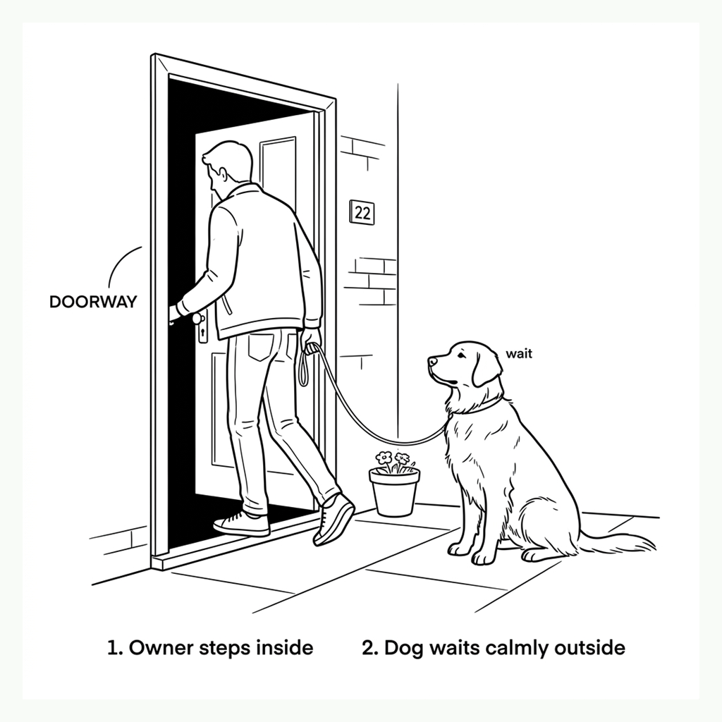 Sketch demonstrating Bathroom or Baby-Gate Boundary