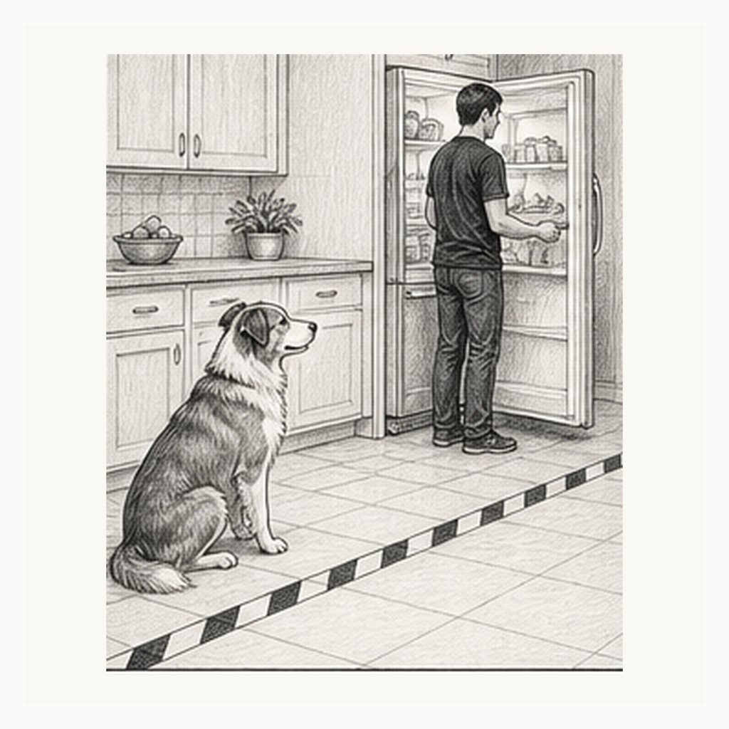 Sketch demonstrating Kitchen Floor Manners